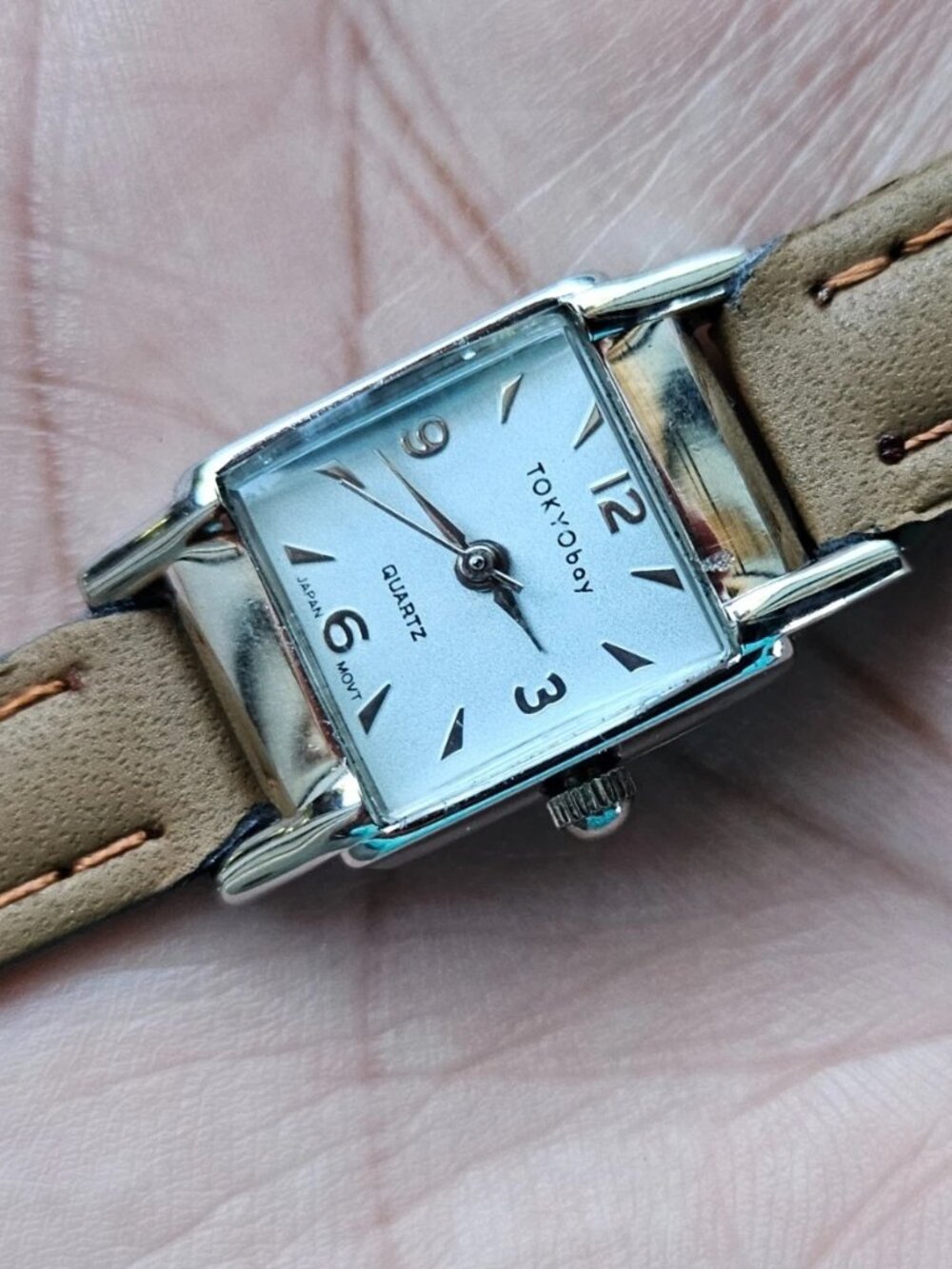 TokyoBay Ladies Wristwatch Brown Leather Strap Quartz Analog Wrist Watch